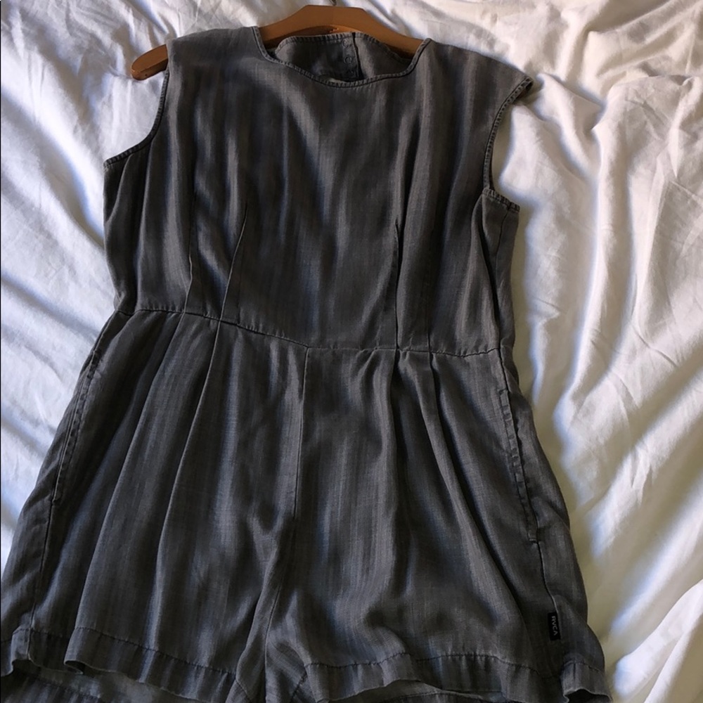 grey back cut out romper